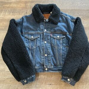 Levi's Quilted-Lined Denim Jacket in Navy and Black